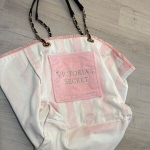 Victoria's Secret Pink and White Tote Bag